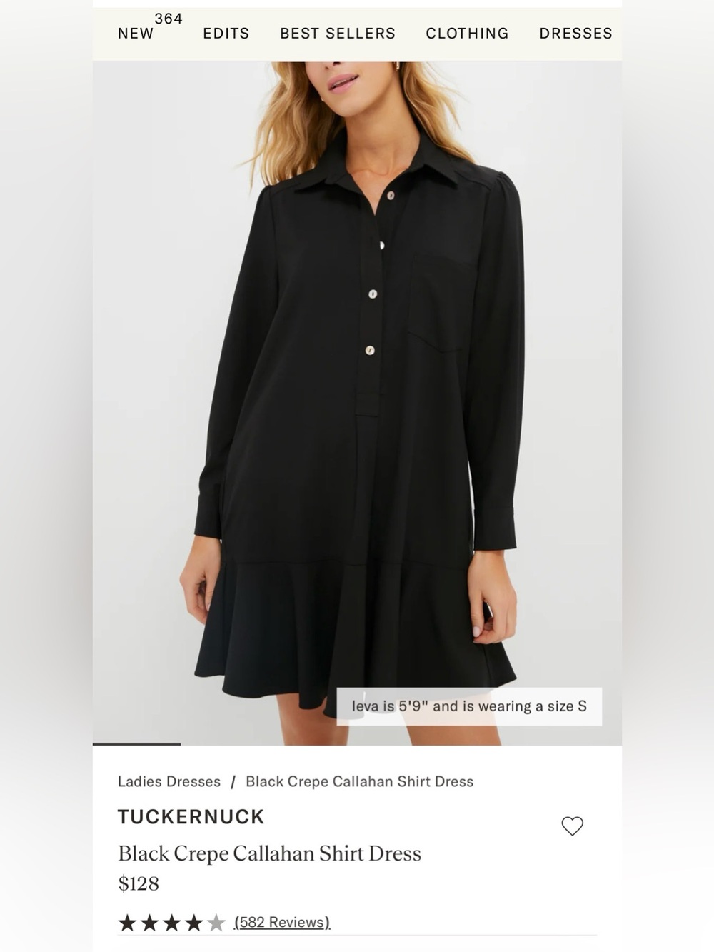 Tuckernuck Black Crepe Callahan Shirt Mini Dress Size M